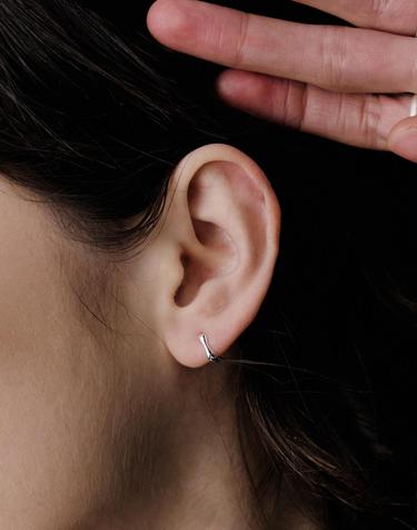 NP023 Freeform Small Huggie Earrings