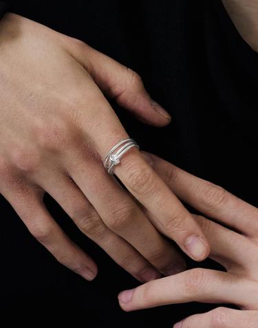 NP026 Triple Twist Band Open Ring