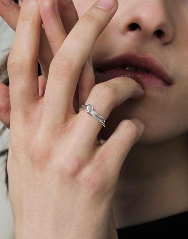 NP027 Double Twist Band Open Ring