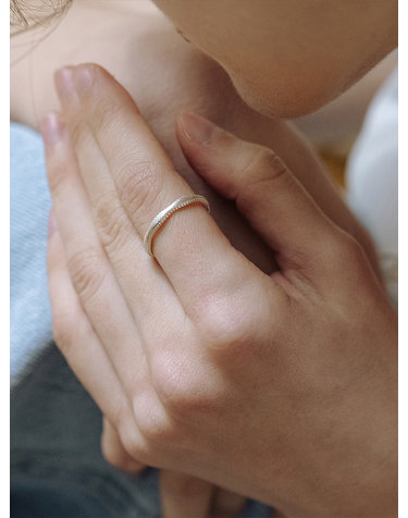 하스 HML013 Dot Line Open Ring
