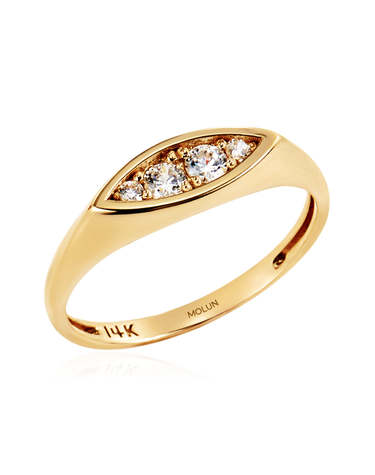 14K 글로우M 오빗 슬릿 큐빅 반지 MOS40901