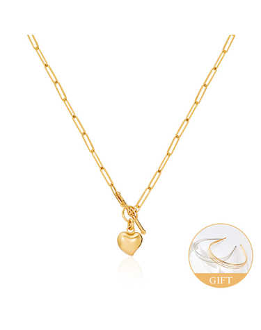 (10월베스트)14K 멜팅 하트 토글바 클립체인 목걸이 MON40254