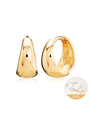 (10월베스트)18K 볼드 물방울 원터치 귀걸이 M 한쌍 MOE40039