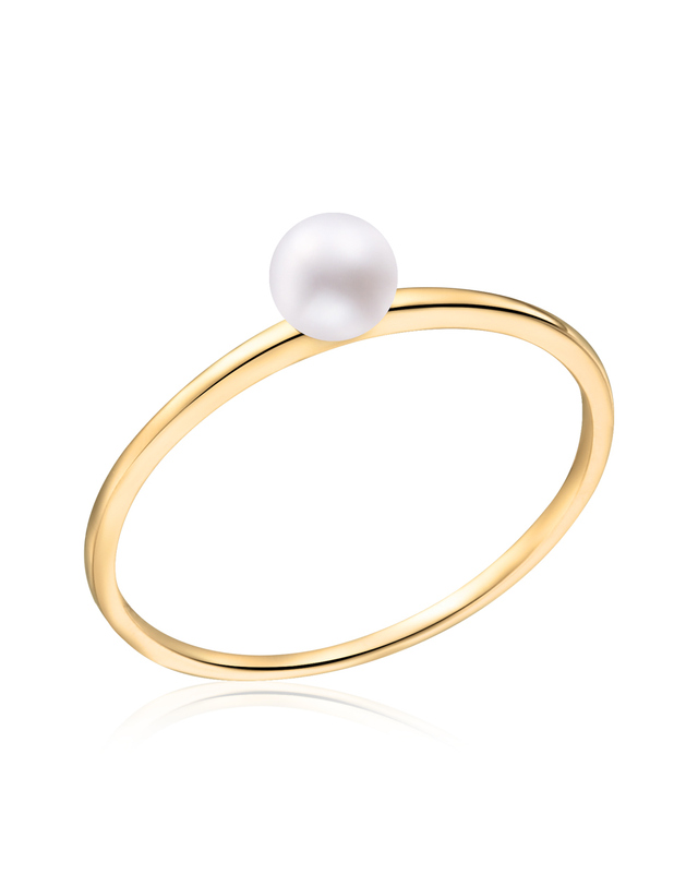 모룬 18K 베이직 4mm 담수진주 반지 MOR39731 착용컷
