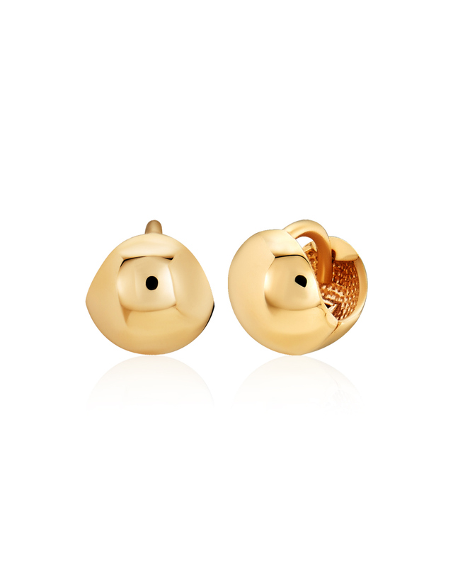 모룬 18K 골드 볼 원터치 귀걸이 S 한쌍 MOE40027 착용컷