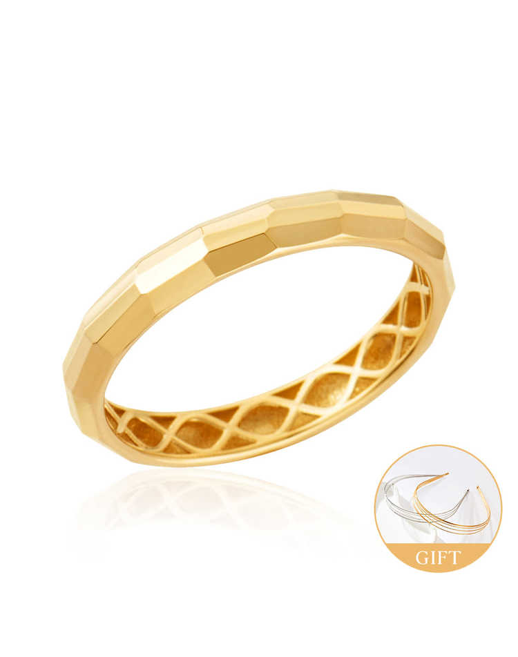 모룬 (10월베스트)14K 글램 커브드 3mm 뱀부컷팅 할로우링 반지 MOR41682