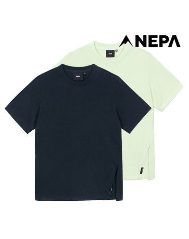 네파 여성 슬릿 롱 반팔 티셔츠 (루즈핏) 7K45375