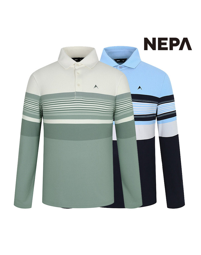 NEPA(주) 네파 남성 스트라이프 패턴 기모 폴로티셔츠 (레귤러핏) 7J75244