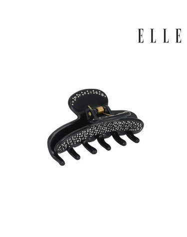 큐빅 포인트 블랙 집게핀 ELHC004