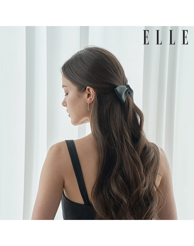 엘르헤어 블랙 리본 헤어핀 ELHP004 착용컷
