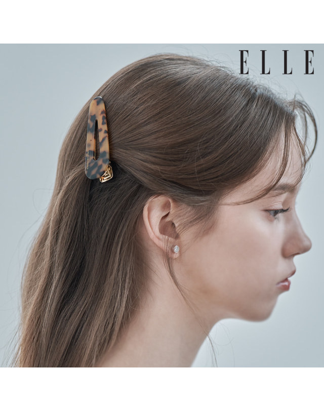 엘르헤어 레오파드 포인트 헤어핀 ELHP025 착용컷