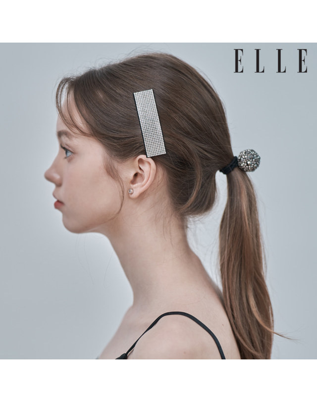엘르헤어 와이드 스퀘어 큐빅 헤어핀 ELHP016 착용컷