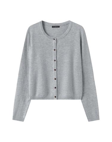 데일리 라운드 시스루 긴팔 니트 가디건 (NQ2CK009L0)
