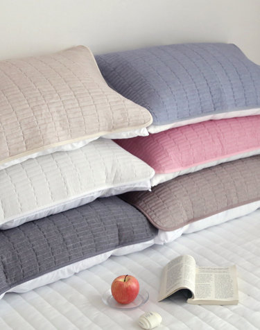 꿀잠을 위한 굿나잇 선염면 순면 밴딩 베개커버 1장 (2size/6color)