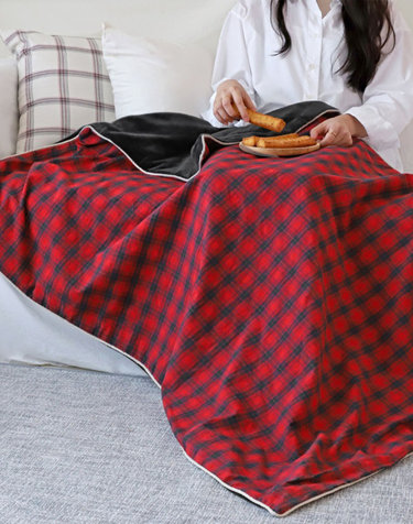 소피아 레드 체크 극세사 양면 담요 (3size)