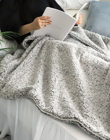 폭신폭신 부드러운 러블 그레이 고급 양털 두겹 담요/이불/블랭킷 2size