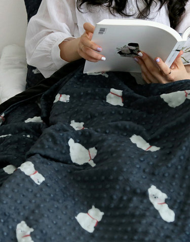 정전기 방지 항균가공 북극곰 엠보 극세사 두겹 담요 4size