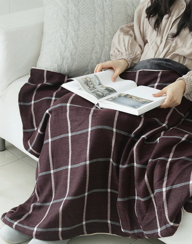 케인 체크 극세사 양면담요 블랭킷 (2color/3size)