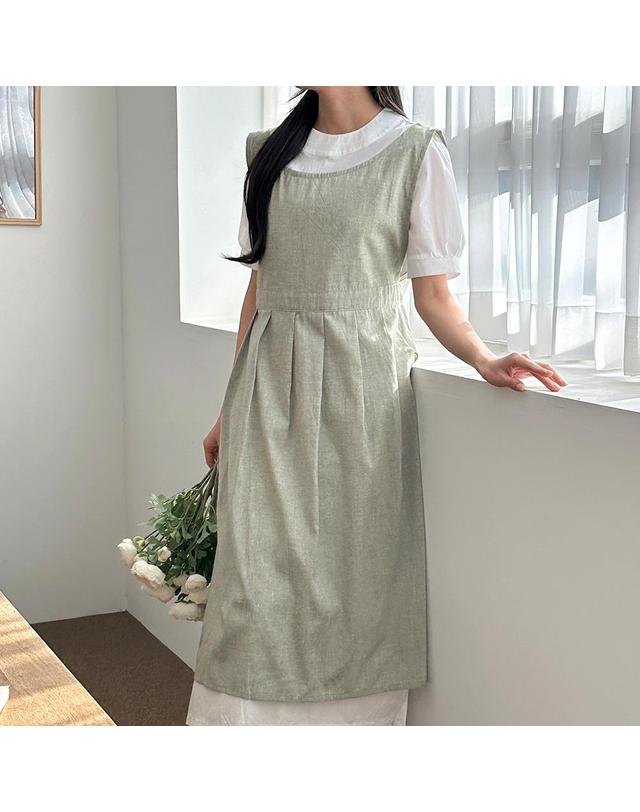 까사베르데 네드 라인 슬릿 랩 롱앞치마 주방/카페/공방/브이로그 6color 착용컷
