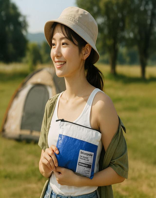 블루폴 블루폴 아임레디 트래블키트 허브스파 3종 여행용 세면도구세트 탈모샴푸 바디워시 클렌징폼 착용컷