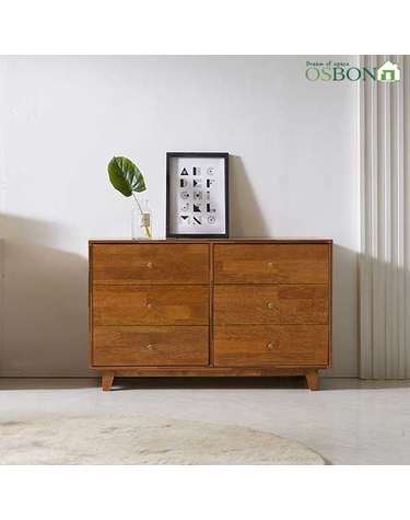 오스본가구 세라 1200 3단 LPM 와이드 원목 서랍장 /침실 수납장 /높은 거실장