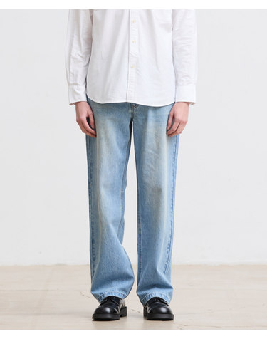 13.5 oz 더티워싱 와이드핏 데님 _블루_0DMXZ71OSL