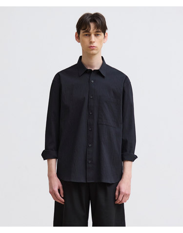[일본 TAKISADA ] Airy Pleats Shirts_블랙 (레귤러핏)_0DSXA11HSB