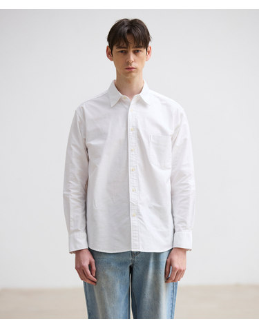 USA Cotton 옥스포드 셔츠_화이트 (오버핏)_0DSWA01GSW