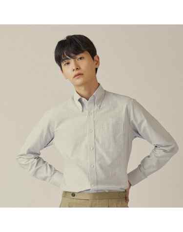 SUNWELL 옥스퍼드 오가닉 코튼 셔츠 버튼다운 스트라이프