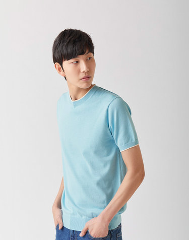울트라파인 실켓 라운드니트 스카이_안티필링