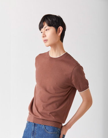 울트라파인 실켓 라운드니트 브라운_안티필링