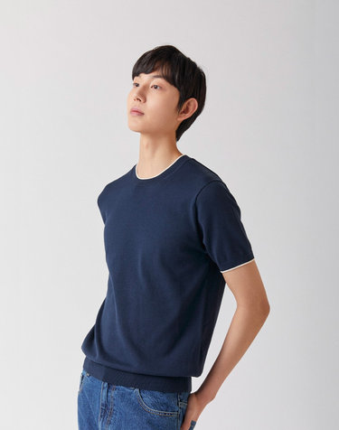 울트라파인 실켓 라운드니트 네이비_안티필링