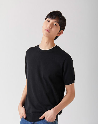 울트라파인 실켓 라운드니트 블랙_안티필링