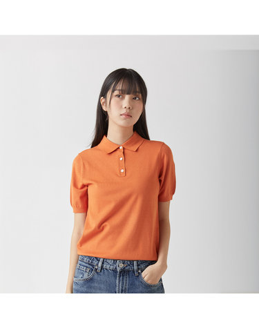 하이테크 올인원 카라니트 오렌지_소프트 핸드필 WOMEN