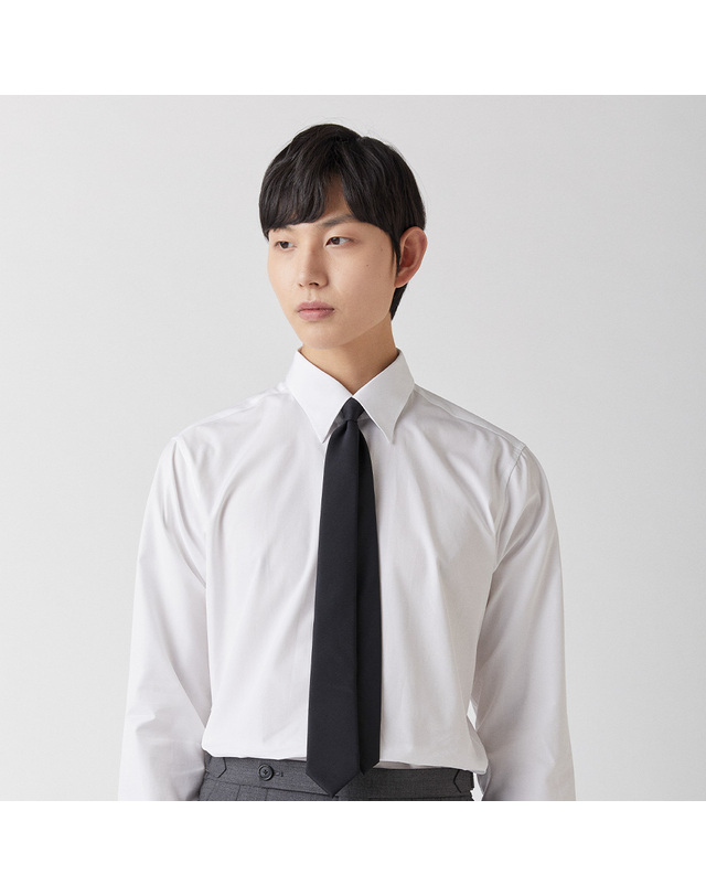 매너그램 THOMAS MASON 레귤러 카라 셔츠 화이트 착용컷