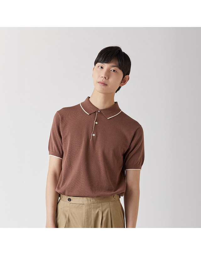 매너그램 울트라파인 실켓 카라니트 브라운_안티필링 착용컷