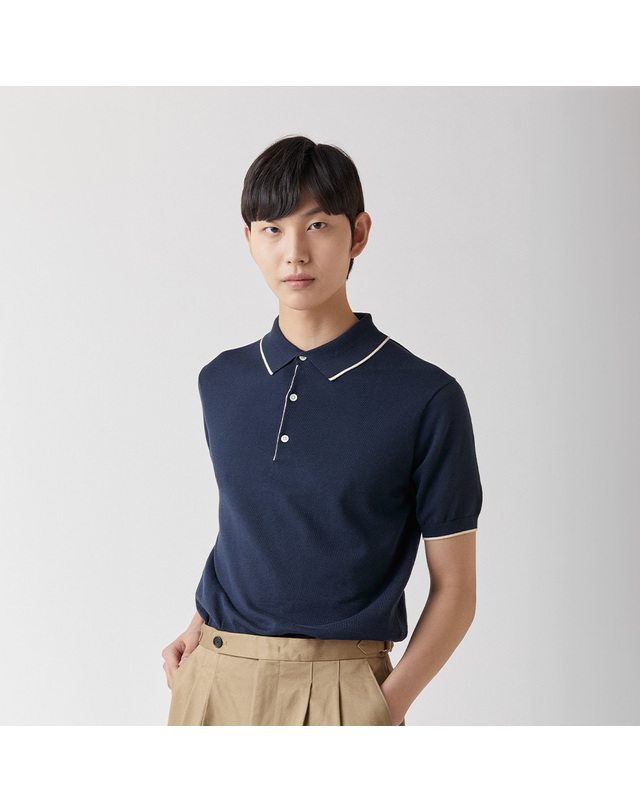 매너그램 울트라파인 실켓 카라니트 네이비_안티필링 착용컷
