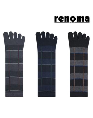 남성 체크 중목 발가락양말 RM5006