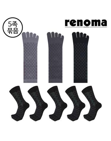 남성 체스 중목 발가락양말 RM5004 5족