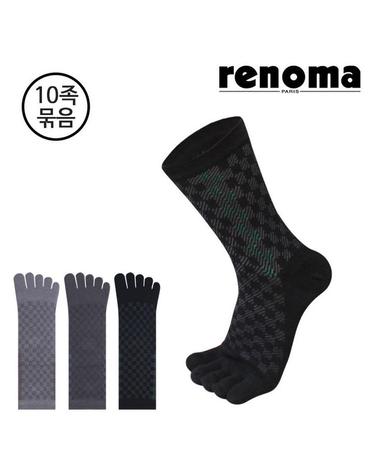 남성 체스 중목 발가락양말 RM5004 10족