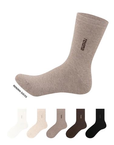 레노마 여성 베이직 무지 중목 양말 RM2607 3족