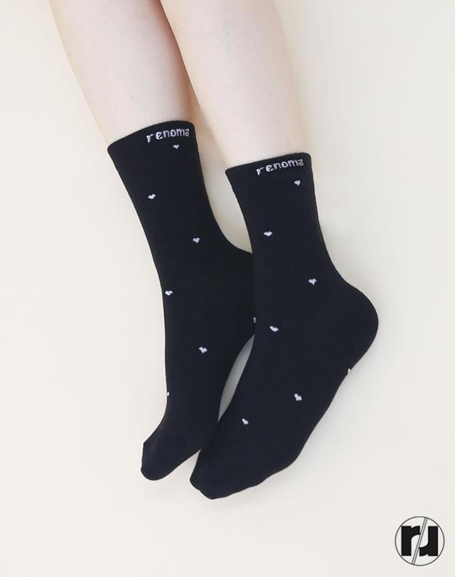 레노마 여성 쁘띠 폼폼 중목 양말 RM2611 10족 착용컷