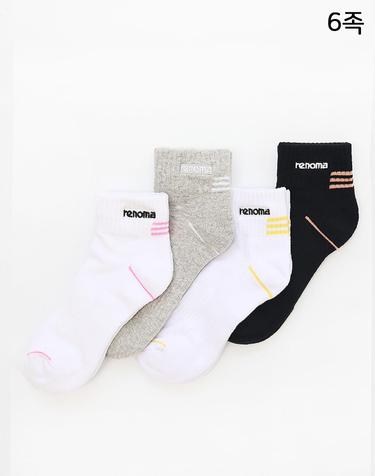 여성 스포츠 링글 포인트 쿠션 단목 양말 RM8537 6족 무배