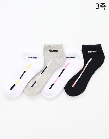 여성 스포츠 라인 쿠션 발목 양말 RM8529 3족 무배