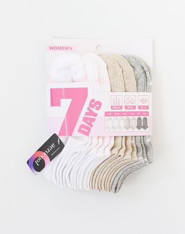 여성 하루 한켤레 7DAYS 베이직 스니커즈 7족 양말세트