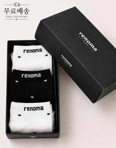 여자 쁘띠 폼폼 중목 양말 3족 선물세트 RM2611S 무배