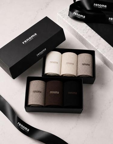 여자 무지 중목 양말 3족 선물세트 RM2607S