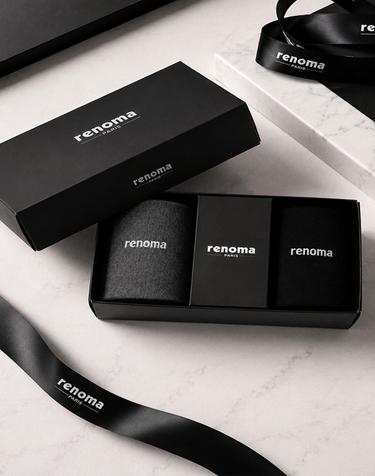 남자 무지 중목 양말 2족 선물세트 RM1301S