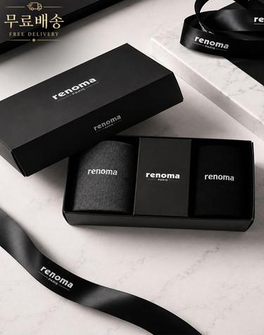 남자 무지 중목 양말 2족 선물세트 RM1301S 무배