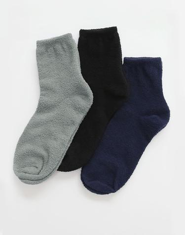 M8002 남성 무지 단목 수면양말 3족
